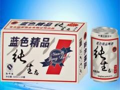 青岛崂岸啤酒01蓝色精品纯生