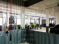 上等洗车房隔断帘、烤漆房拉帘、杭州兰达软门帘 声