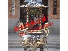 温州超值的圆形铜香炉上哪买，圆形龙柱带盖露天香炉