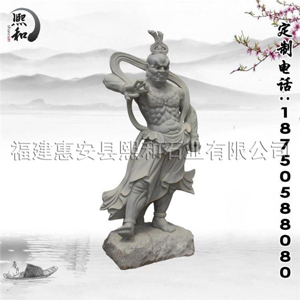 精美人物雕刻 哼哈二将石雕 雕像 雕刻守门神站像 直销专业定做