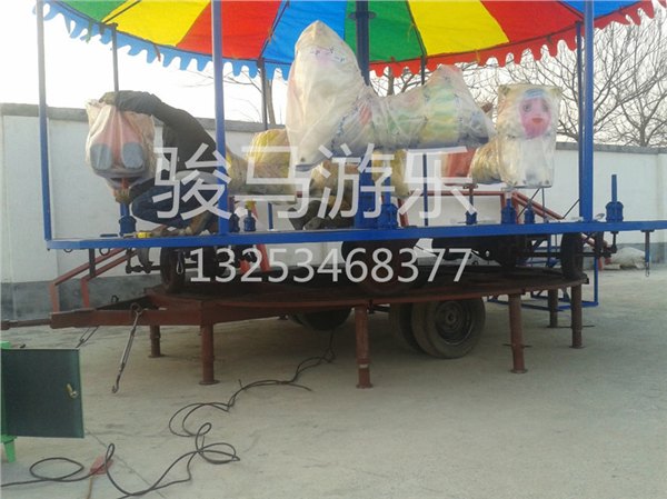 现货供应热销的骏马儿童游乐设备厂家直销折叠转马
