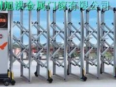 新款遥控伸缩门旭洪门窗供应：银川手动伸缩门