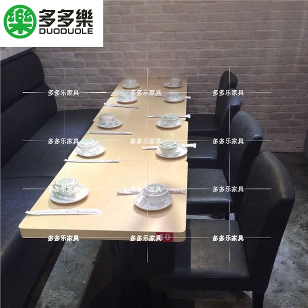 防火板餐桌批发布艺沙发西餐厅茶餐厅咖啡厅实木餐桌
