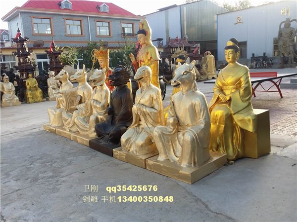 供应铜雕塑十二生肖，园林铜雕塑，广场铜雕塑