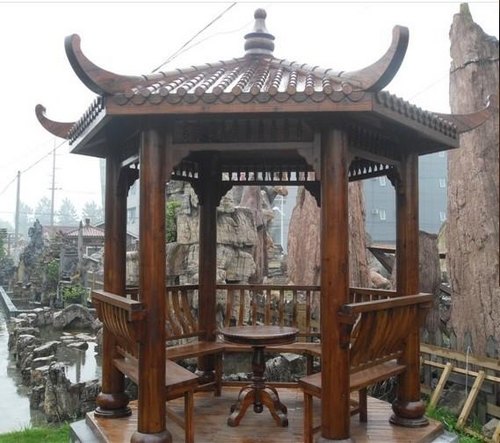 仿古六角凉亭价格|重庆仿古亭子生产厂家|江津木结构亭子制作施工