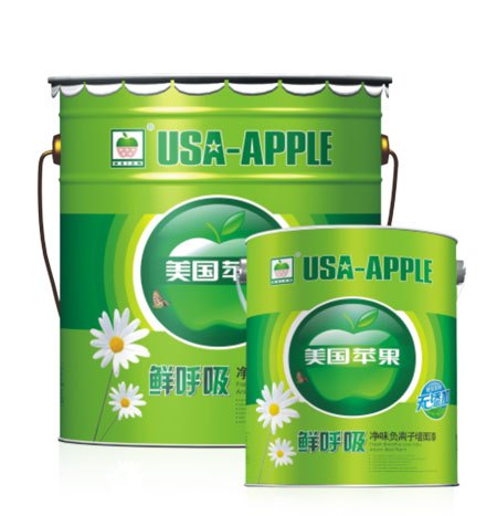 鲜呼吸净味负离子墙面涂料代理加盟名牌涂料招商水包水多彩涂料苹果