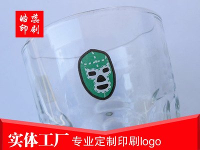 玻璃水杯三色logo印刷