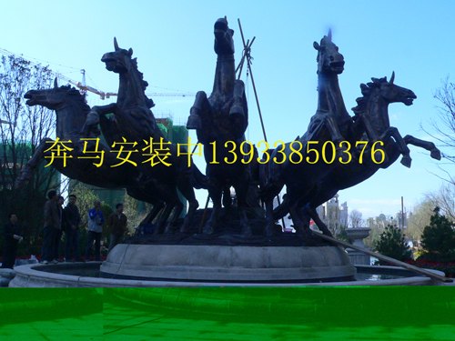 奔马雕塑，马拉车雕塑，飞马雕刻图片，大型工程雕塑