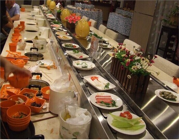 旋转小火锅自助火锅设备自助餐厅设备回转寿司设备