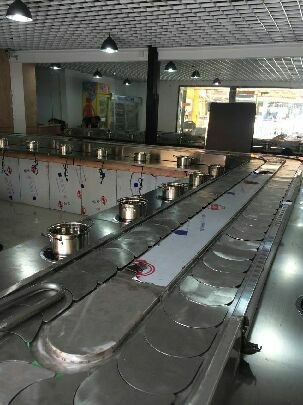 典雅木板全套自助旋转火锅设备供应自助旋转火锅餐台出售