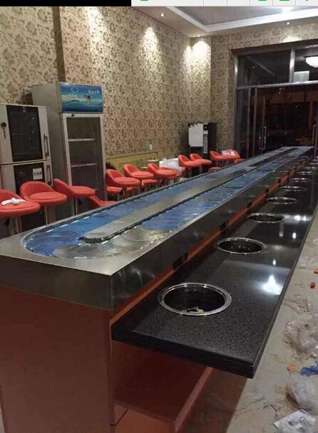 移动旋转小火锅麻辣烫餐台小推车自动旋转火锅设备