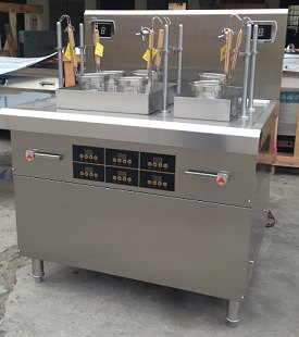 方宁双缸自动升降电磁煮面炉6头麻辣烫炉烫粉炉厂家直销