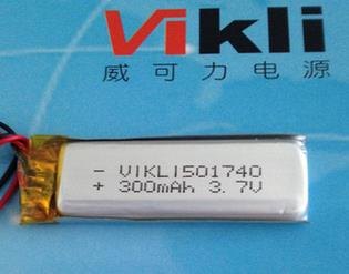 聚合物动力锂电池3.7V300MAH音响点读笔锂电池501740