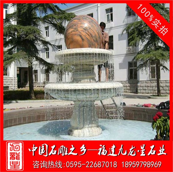 石雕喷泉汉白玉石雕风水球加工定做风水球风水球价格