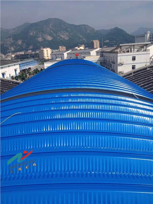 拱形波纹钢屋盖浙江MIC-240斜槽型板、无梁拱钢罩棚、粮库过道