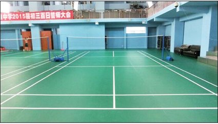 广东深圳室内羽毛球PVC胶地板商家移动式4.5mm荔枝纹胶地板