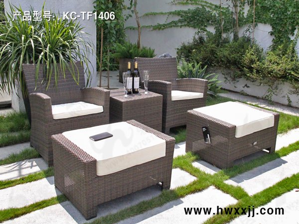 铝藤编桌椅室内外仿藤桌椅花园阳台露台桌椅馨宁居户外休闲家具