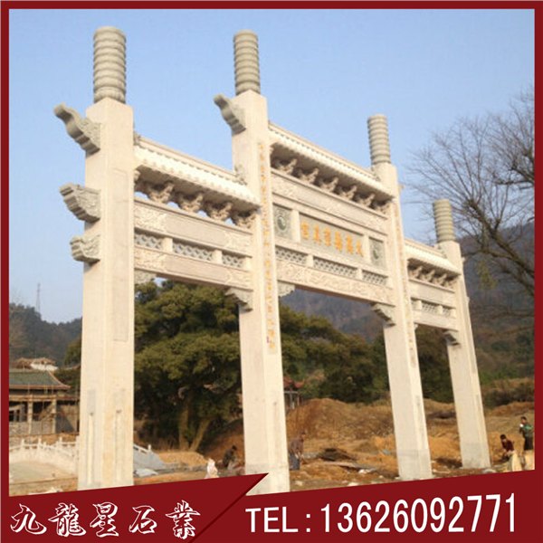 石牌坊厂家山门牌坊雕刻惠安石雕牌坊