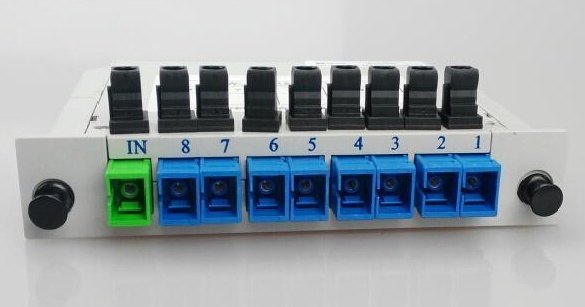 PLC1分8插片式光分路器分光器FC/SC