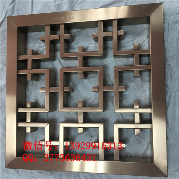 兴宁酒店金属装饰隔断欧式玫瑰金不锈钢屏风