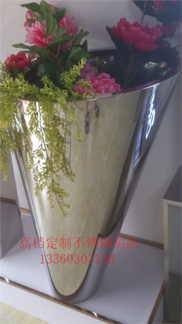 供应户外园林不锈钢花盆商场装饰高档不锈钢花盆