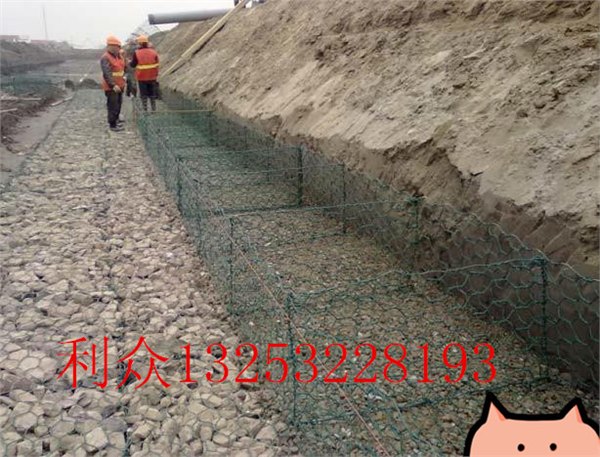 河渠衬彻格宾石笼网箱护垫填海工程岸坡防护格宾网垫