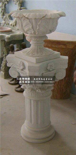 艺术花钵 欧式胡奥博 砂岩花钵 方形花钵 白麻花钵