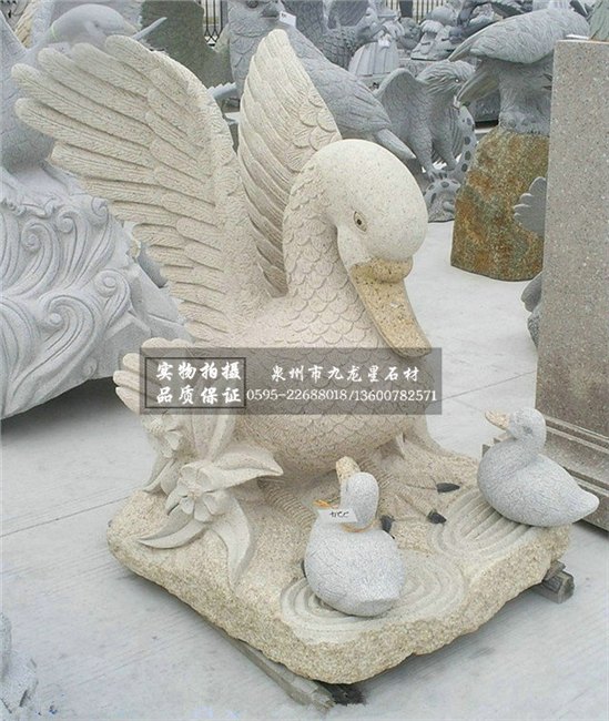 天鹅雕塑 石雕天鹅 园林小品 天鹅石雕 天鹅价格 白麻天鹅