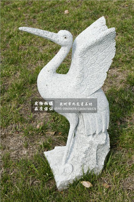 动物雕塑 仙鹤石雕 园林小品 石雕工艺品