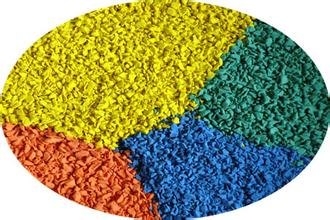 EPDM跑道专用彩色橡胶颗粒青岛泰酷恩环保三元乙丙橡胶彩色颗粒