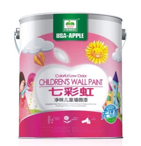 亚太苹果七彩虹净味儿童墙面漆  油漆涂料招商加盟 品牌涂料代理