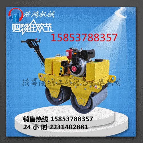 双轮震动压实机 人推小型震动碾 双动力的小型压路机