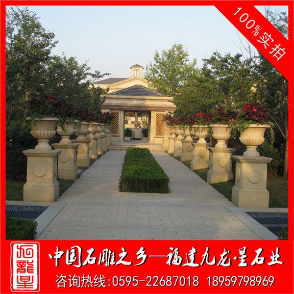 石雕花钵批发 花岗岩花钵 房地产花钵 石材花盆
