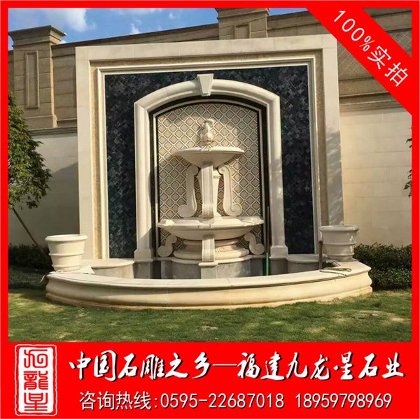 专业加工石雕水钵 黄锈石喷泉 埃及米黄广场喷泉