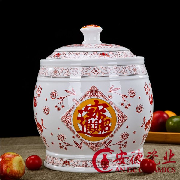 景德镇陶瓷米缸 现代厨房陶瓷米缸 陶瓷米缸的好处