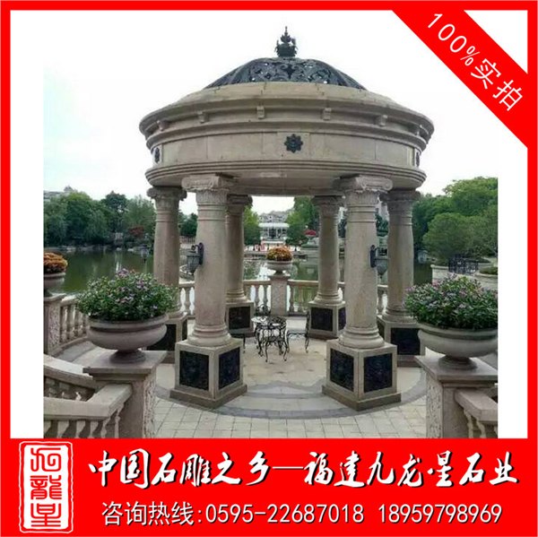 石亭子设计加工 欧式别墅凉亭 花岗岩凉亭