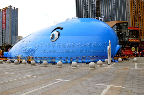 鲸鱼岛乐园,充气大鲸鱼设备卧龙游乐品牌直销