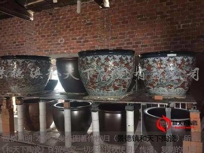 青花陶瓷泡澡缸 手工绘画泡澡缸 极乐汤泡澡缸 洗浴中心泡澡大缸