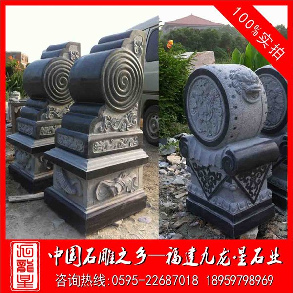 石头石鼓 仿古抱鼓石 庙宇门口石鼓门墩 