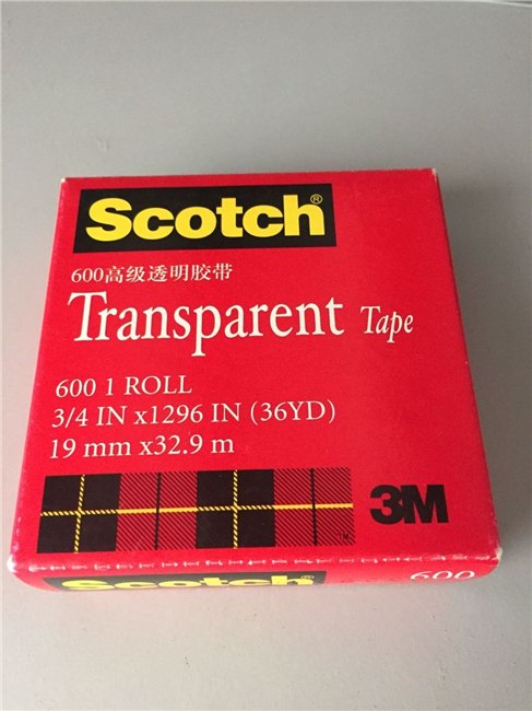 供应原装进口3M600单面透明测试胶带19MM33M