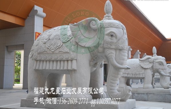 现货石雕大象 石雕大象生产厂家 福建招财石象