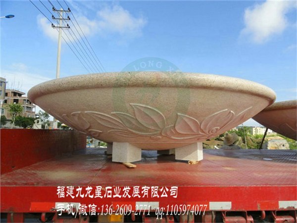 石雕花钵厂家 优质福建黄锈石花钵 花钵工厂直销