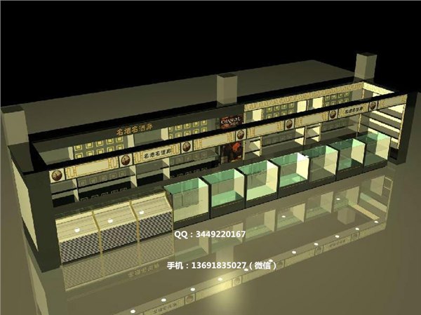 烟酒商行展示柜  深圳展柜厂 新款玻璃烟酒展柜