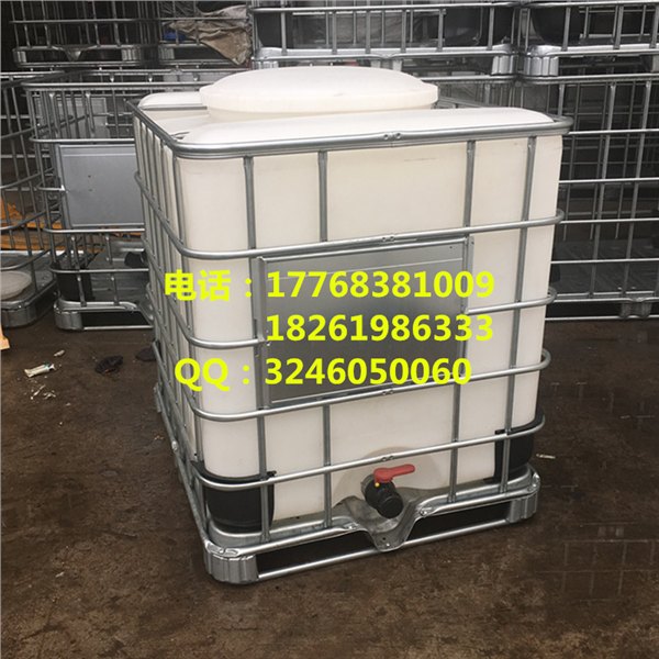京山1000L耐酸碱IBC吨桶大口径化工桶包装运输安装图片