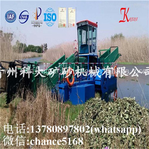 江苏南通水葫芦收割收集工作现场图片 江苏收草船
