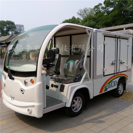 企业园区电动保温送餐车，四轮送饭车改装厂家售价