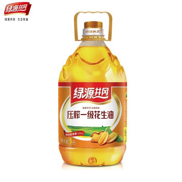 绿源井冈压榨一级花生油5L 纯花生食用油 物理压榨粮油批发