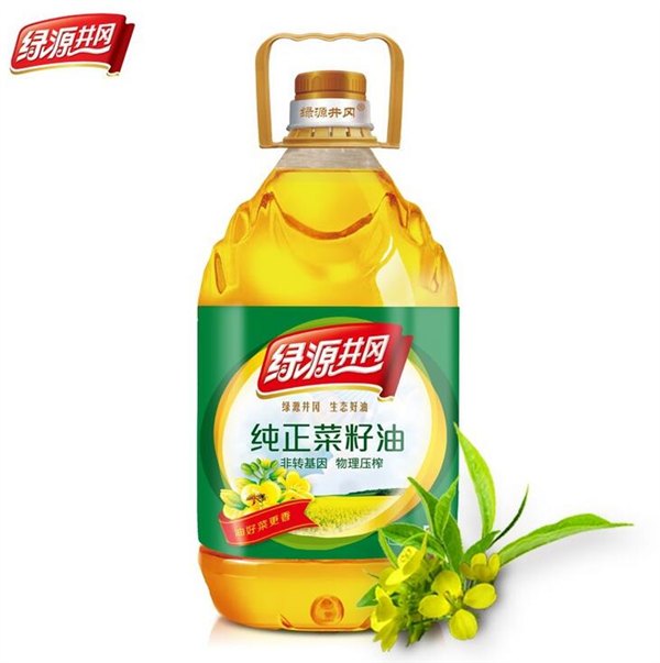 绿源井冈 纯正菜籽油5L物理压榨食用油非转基因植物油一级菜籽油