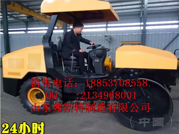 4吨胶轮压路机 回填土座驾式压实机 48马力发动机动力更大