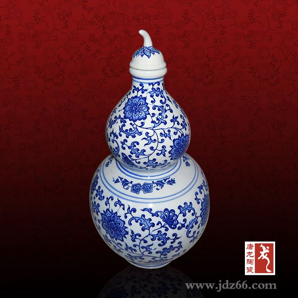 景德镇陶瓷酒瓶批发厂家 陶瓷青花酒瓶 带锁扣酒瓶